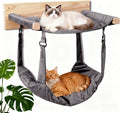 JSPYFITS Wooden Cat Wall Hammock, 18.9 x 12.6 Inch Double Layer Cat Furniture by JSPYFITS