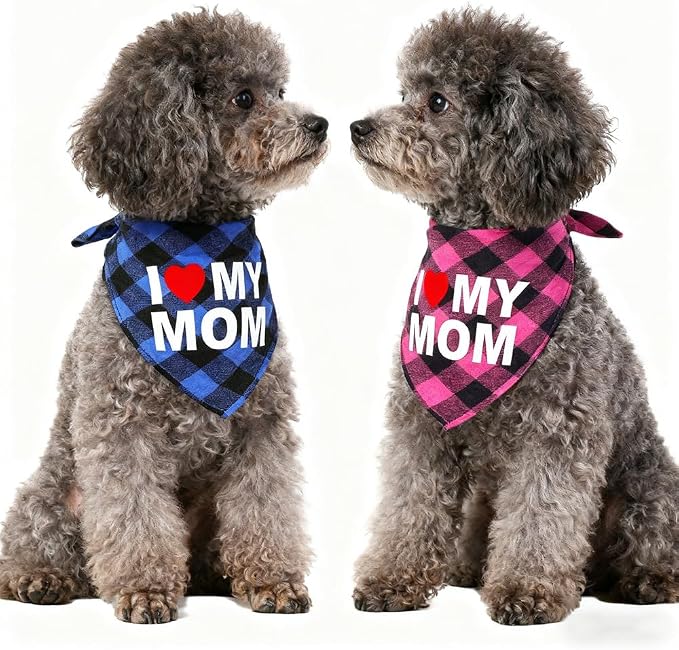 GreenJoy Cute Plaid Dog Bandana – Washable Pet Triangle Scarf - Image 3