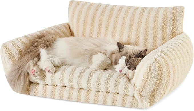 Hollypet Cat Bed Fluffy Plush Mutifuctional Double-Layer Soft Pet Couch by Hollypet