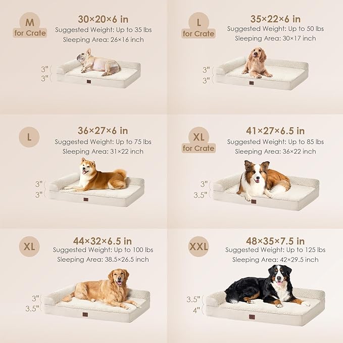 EHEYCIGA Memory Foam Dog Bed Large Size Dogs, Orthopedic Dog Bed Large - Image 2