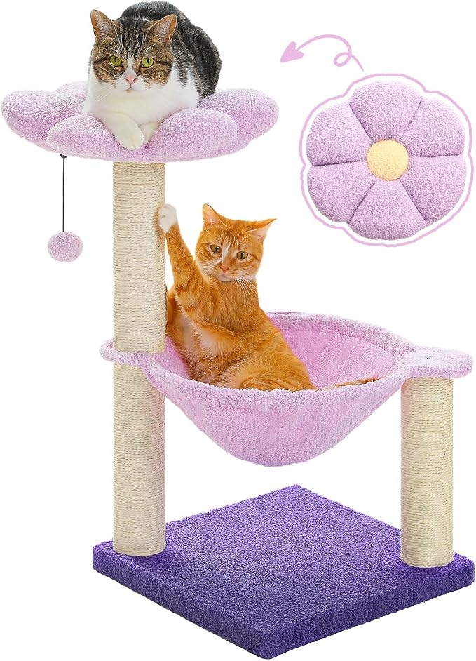 Flower Cat Scratching Post, Replaceable Toy Ball by MUTTROS