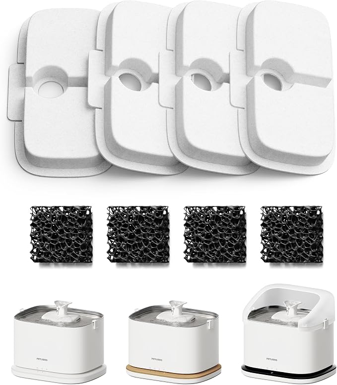 PETLIBRO Cat Water Fountain Filter, 4 Packs Cat Fountain Filter Replacement & by PETLIBRO