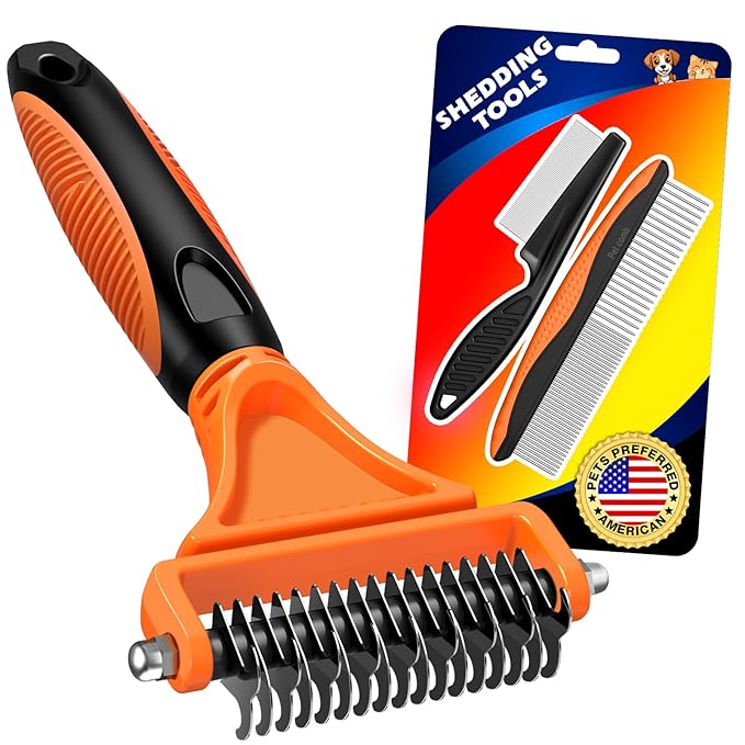 3PCS Pet Grooming Rake & Metal Comb & Flea Comb by Unknown