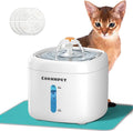Cat Water Fountain 2.2L with 3 Filters and 1 Mat, Dual Flow Modes Dog Water by CORNNPET