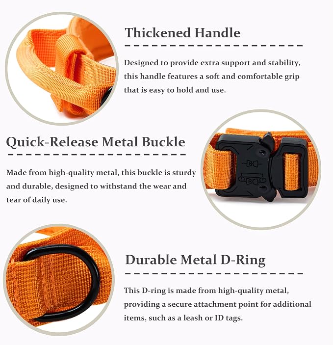 Tactical Dog Collar, Adjustable Military Training Nylon Dog Collar - Image 2