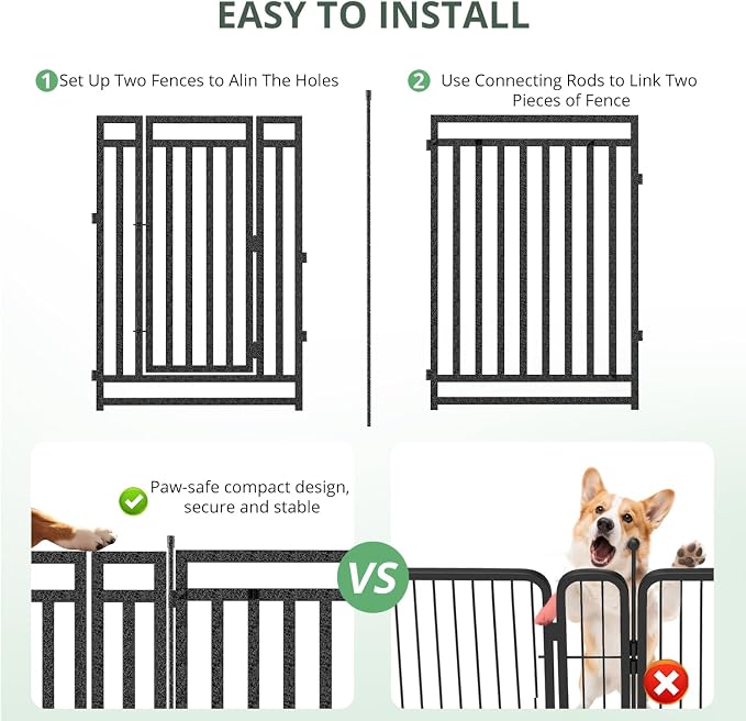 Dog Fence Outdoor for Yard Dog Playpen Indoor 40" Height 16 Panels Portable - Image 3