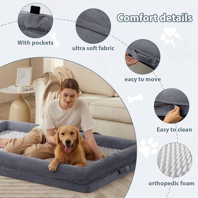 WNPETHOME Human Dog Bed for Adult, Washable Dog Couch - Image 3