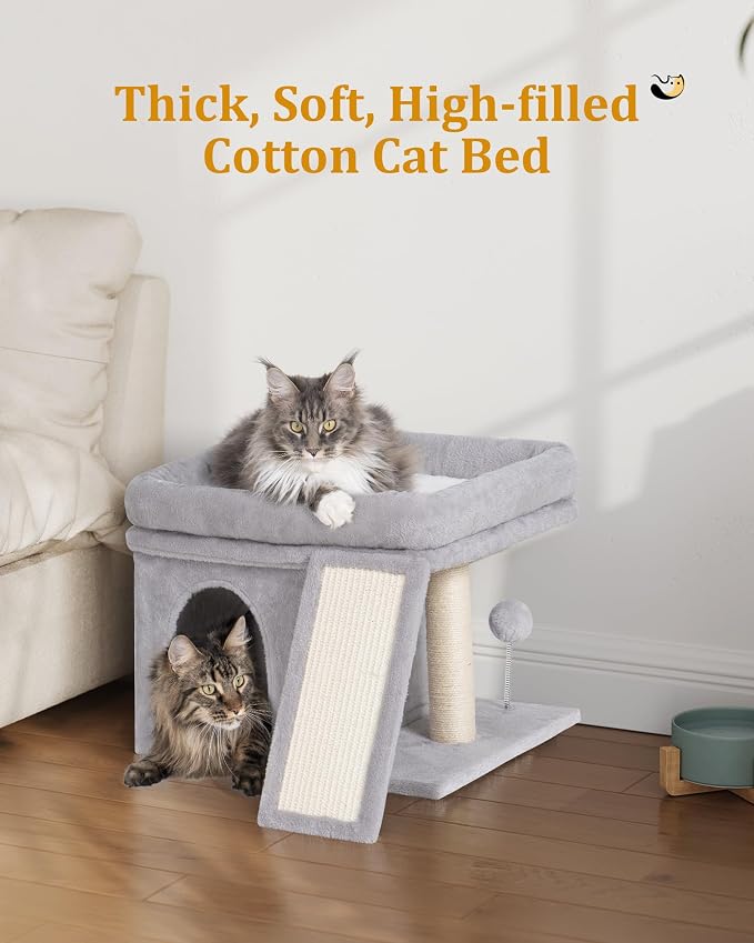 14in Cat Tree Tower with 20 * 16.5in Perch Bed and Washable Top - Image 7