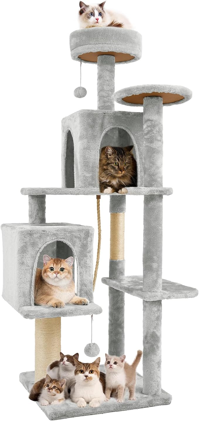 58.5inch Large Cat Tree Tower Condo by TSCOMON