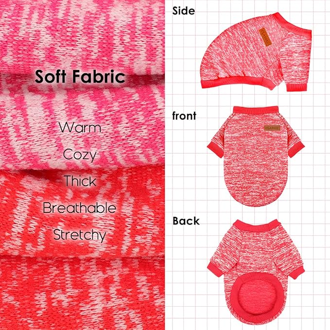 2 Pcs Dog Sweaters for Small Dogs Girl Boy Winter Fleece Clothes Warm Soft Dog - Image 5
