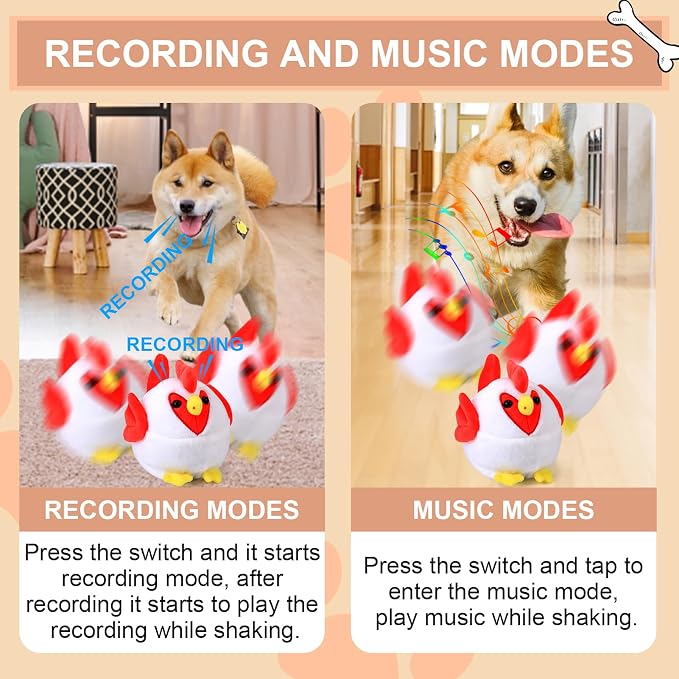 BABORUI Interactive Dog Toys Rooster, Jumping Squeaky Dog Toys - Image 3