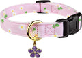 Cotton Handmade Dog Collar Cute and Distinctive Patterns Purple Flower by Fyeqyaou