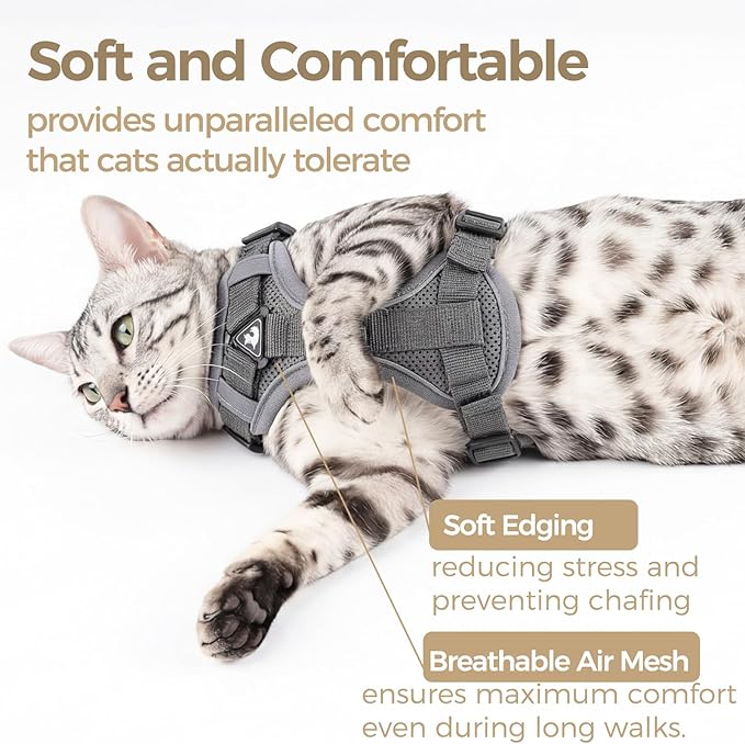 Cat Harness and Leash Set Escape Proof Tactical Small Kitten Harness Emotional - Image 7