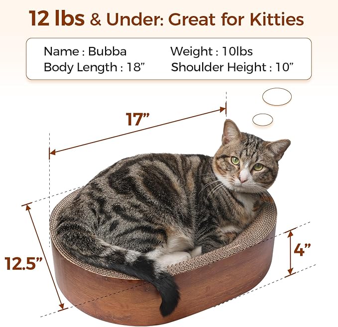 ComSaf Cat Scratcher Bed, Durable Cat Scratching Board, Oval Cat Scratch Pad - Image 3