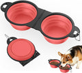 Pawaboo 2-in-1 Collapsible Dog Bowls, Dual Puppy Food and Water Bowls, 180° by Pawaboo