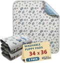 Washable Pee Pads for Dogs, 2 Pack Reusable Puppy Pads, Absorbent Whelping Pads by TIFILE