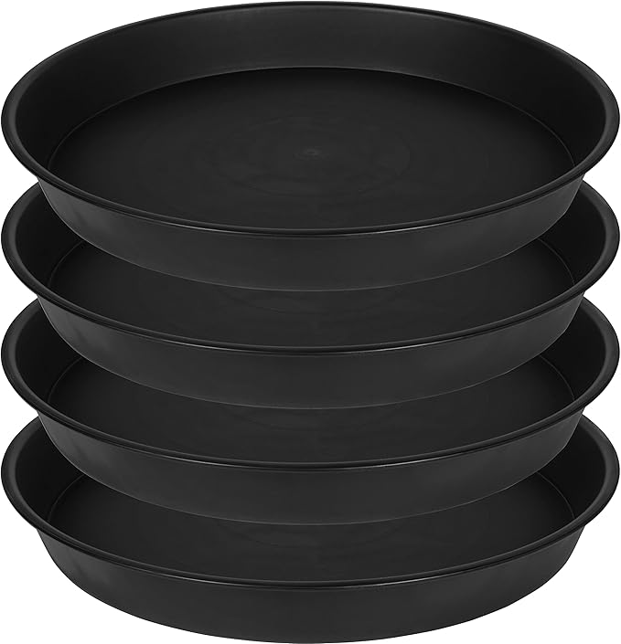 4 Pack of 16 17 inch Plant Saucer, 2.3" Depth, Heavy Duty Deep Plant Trays by Bleuhome