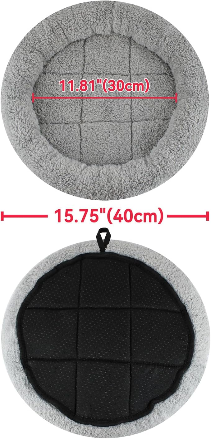 Enjoying Plush Cat Bed Mat, 15.75" Round, Self Warming Dog Bed - Image 4