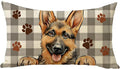 German Shepherd Dog Lumbar Decorative Throw Pillow Cover 12x20, Rectangular Paw by Fjfz
