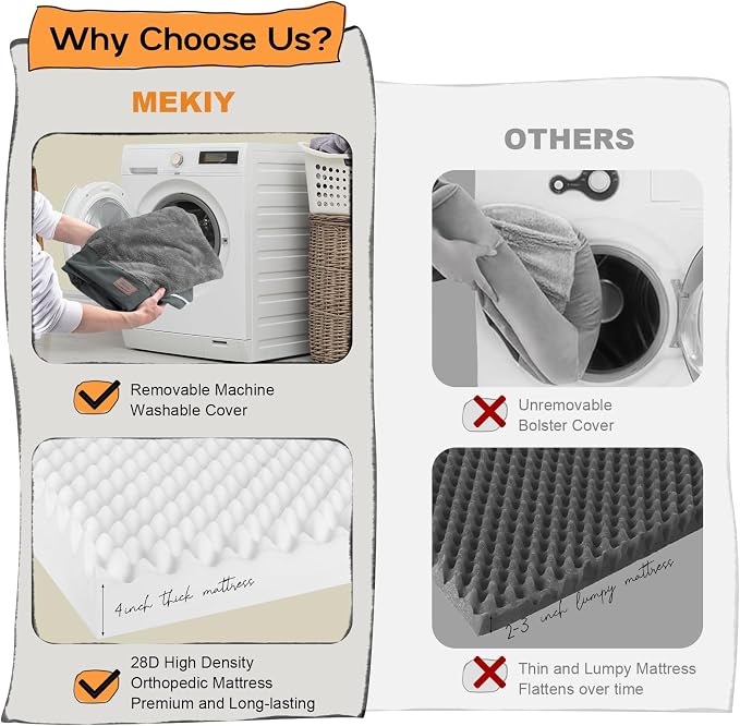 Large Dog Bed Orthopedic Washable: Dark Grey Dog Bed - Image 5