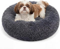 Calming Donut Dogs Beds for Small Dogs Washable, 23inch Plush Round Pet Bed for by nononfish