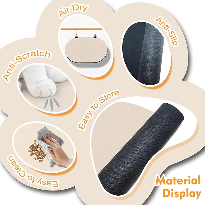 Pet Feeding Mat – 20''x12'' Absorbent Dog Food Mat, Pet Water Mats Protect Floor - Image 4