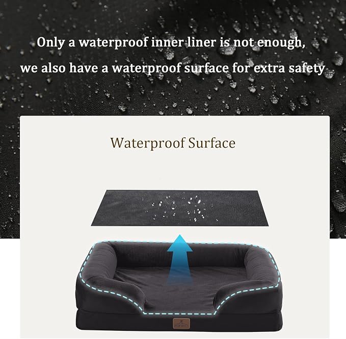 Bedfolks Orthopedic Dog Bed XL, Waterproof Dog Sofa Bed - Image 3