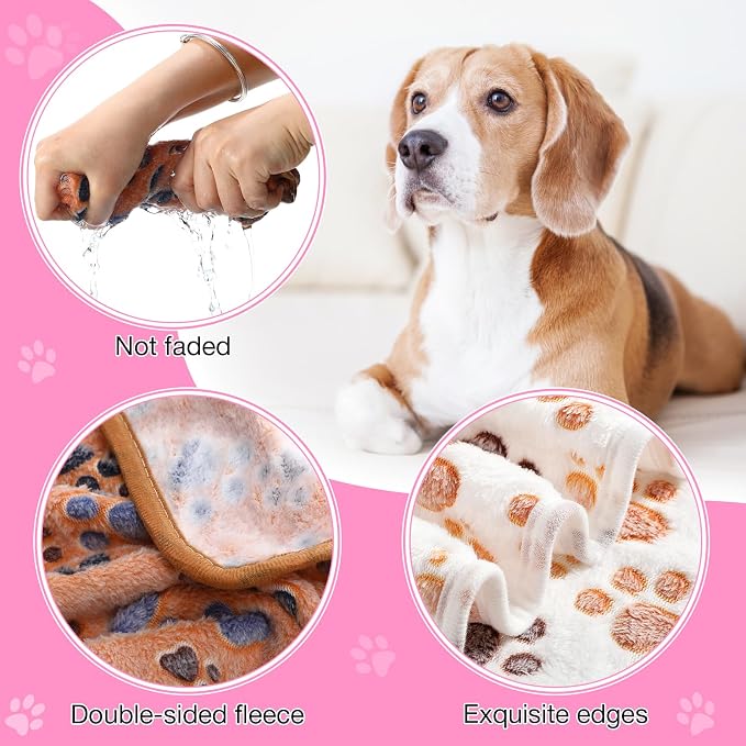 Chumia 18 Pcs Fleece Pet Blanket Soft Warm Sleep Mat Fluffy Cute Puppy Supplies - Image 3