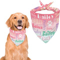 Personalized Dog Bandanas Custom Neckwear Name Button Anti-loosening Dog Scarf by Unknown