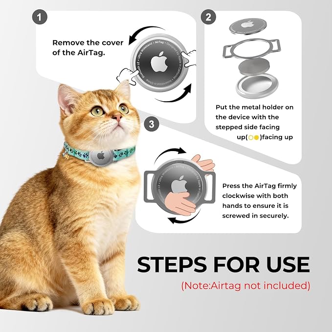 AirTag Cat Collar, Breakaway Cat Tracker Collar, Airtag Holder Compatible - Image 3
