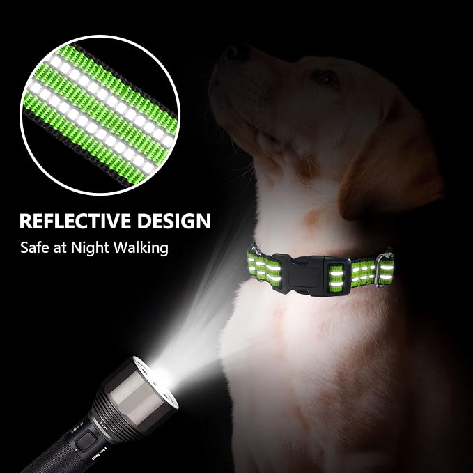 Martingale Dog Collar, Adjustable Nylon Reflective Collar - Image 2