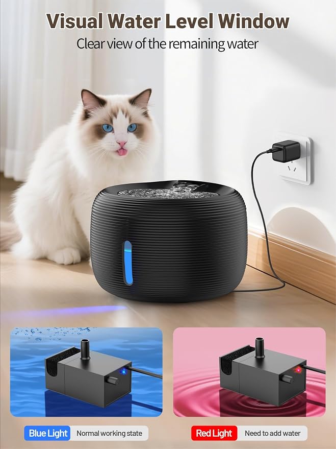 SIBAYS Cat Water Fountain, 3.5L/118oz Large Capacity Pet Water Fountain Cat - Image 5