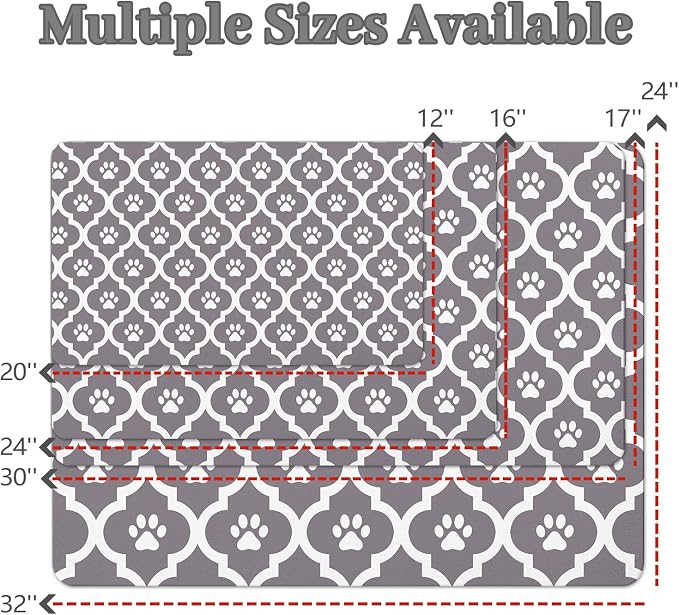 Dog Food Mat 17X30 Inch Pet Feeding Absorbent Mats - Image 4