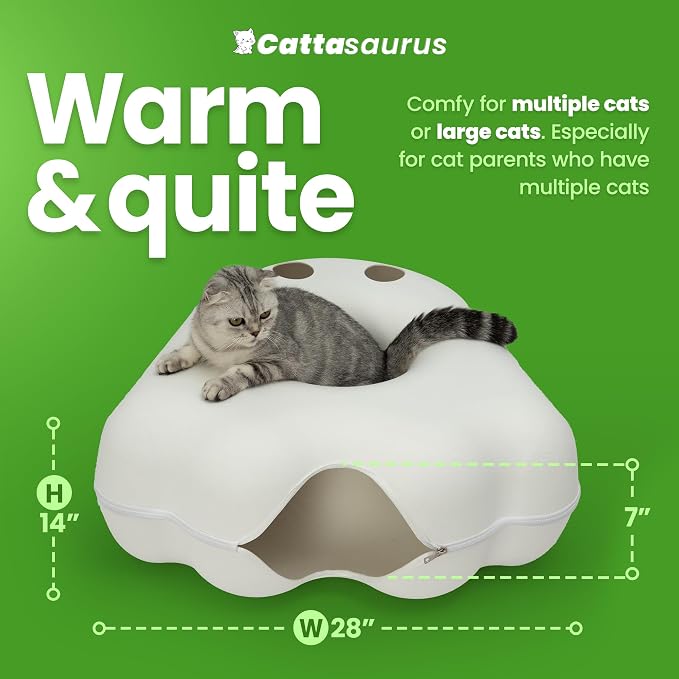 Cattasaurus Unique Gothic Peeka-Boo Cat Cave, Extra Spacious - Image 2