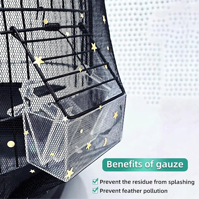 Bird Cage Seed Catcher, Seed Catcher Guard Net Cover, Parrot Nylon Mesh Net - Image 3