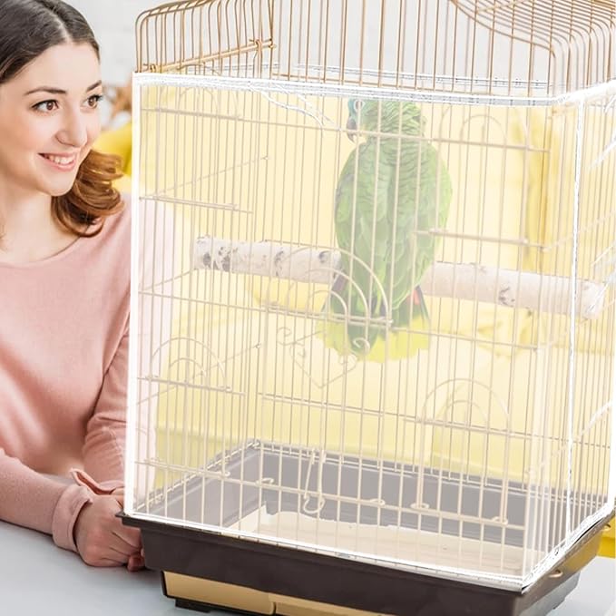 Daoeny Bird Cage Seed Catcher, Large Bird Cage Cover, Adjustable Soft Airy - Image 5