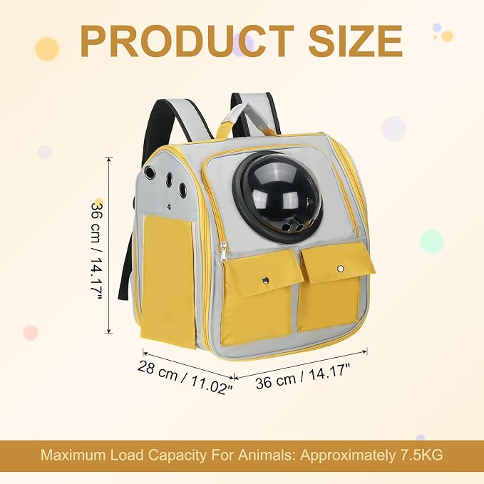 Pet Backpack Carrier, Portable and Ventilated, Oxford Cloth, Dogs Cats and - Image 2