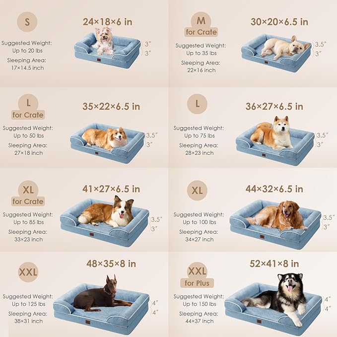 EHEYCIGA Orthopedic Dog Bed for Medium Dogs, Waterproof Memory Foam Medium Dog - Image 2