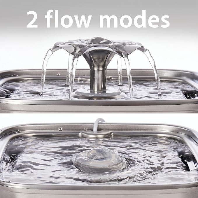 Veken Innovation Award Winner Stainless Steel Cat Water Fountain, 108oz/3.2L - Image 7