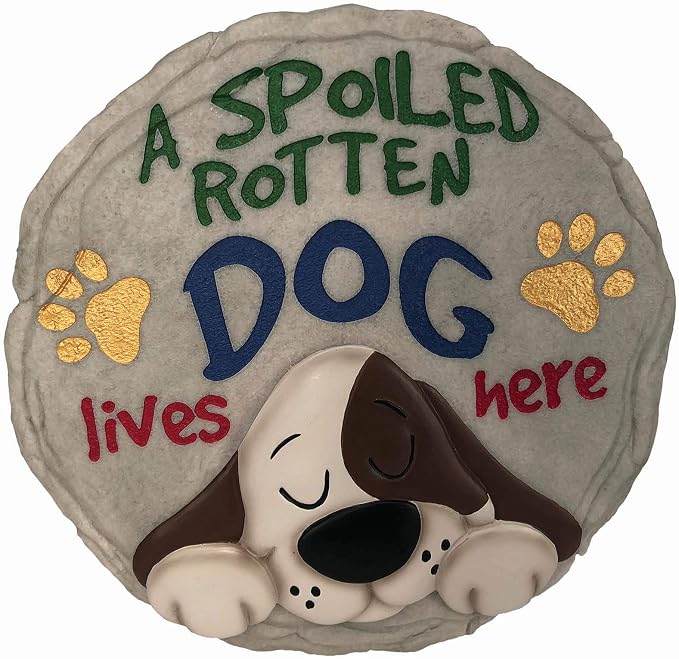 Spoontiques - Garden Décor - Spoiled Rotten Dog Stepping Stone - Decorative by Spoontiques