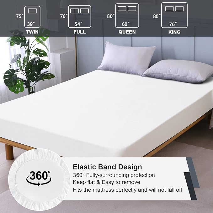 Twin XL Mattress Protector Waterproof, Fitted Sheet Style Breathable Mattress - Image 5