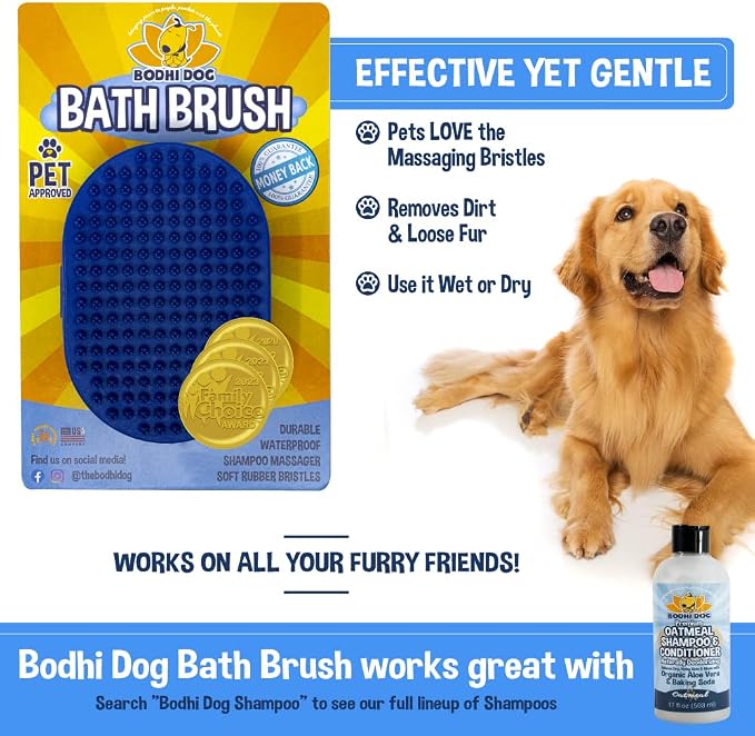 Bodhi Dog Shampoo Brush & Oatmeal Shampoo and Conditioner Bundle - Image 4