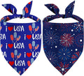 4th of July Dog Bandanas, Patriotic Holiday Party Pet Decorations 2 Pack by Unknown