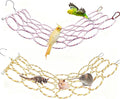Bird Swing Climbing Rope Net Toys 14" x 24" Parakeet Hemp Rope Perch Swing by Hamiledyi