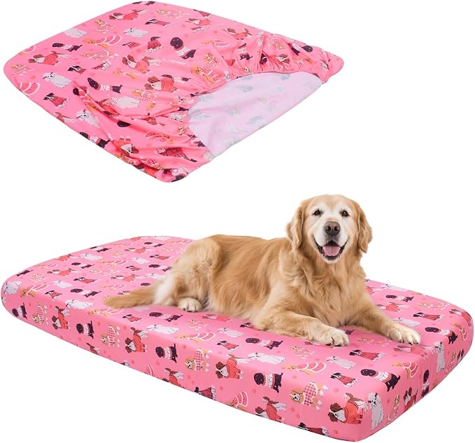 Replacement Dog Bed Covers Elastic Edged Washable Pet Bed Protector by Hoopttay