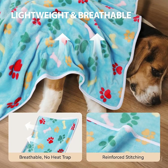 LINENLUX 1 Pack 3 Blankets Super Soft Fluffy Premium Fleece Dog Blankets - Image 2