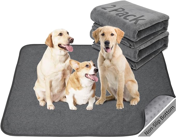 Washable Dog Pee Pads 36x72 2Pack Reusable Whelping Pads, Absorb Dog Mats by PICKFORLIFE