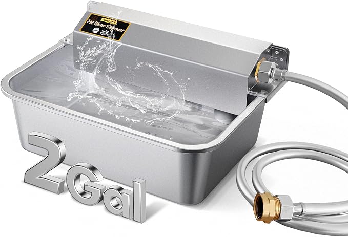Automatic Dog Water Dispenser, 2 Gallons 304 Stainless Steel Large Dog Water by PetSuppliesDesignerBrand