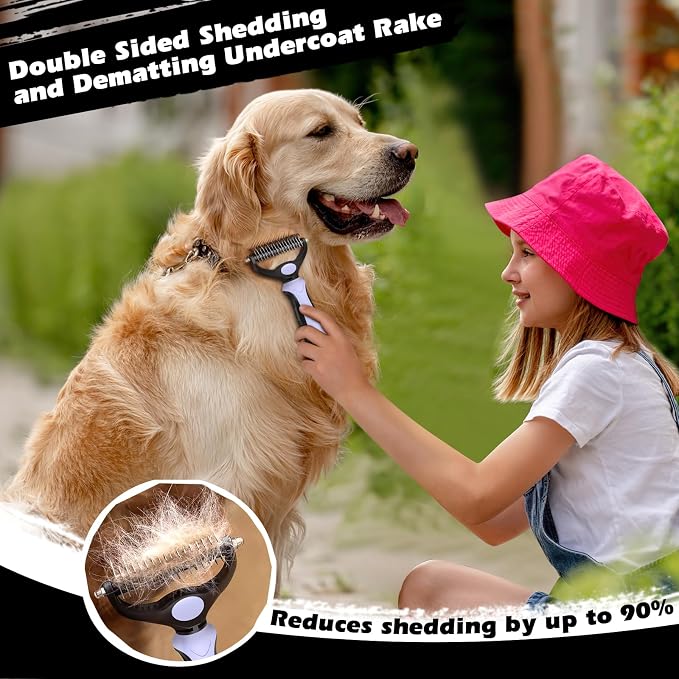 3PCS Self Cleaning Slicker Brush & Pet Grooming Rake & Flea Comb - Image 3