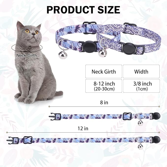 Breakaway Cat Collars for Girl Boy Cats, Spring Summer All Weather Cat Collar - Image 2